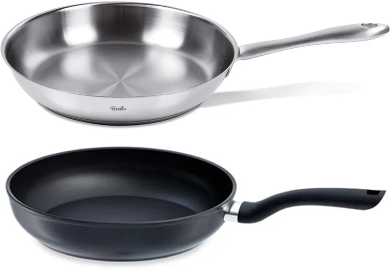 Promoset 2pcs- Catania Braadpan D24cm - Cenit Braadpan D28cm - Alle Vuren de Fissler en Argent, Noir – photo produit