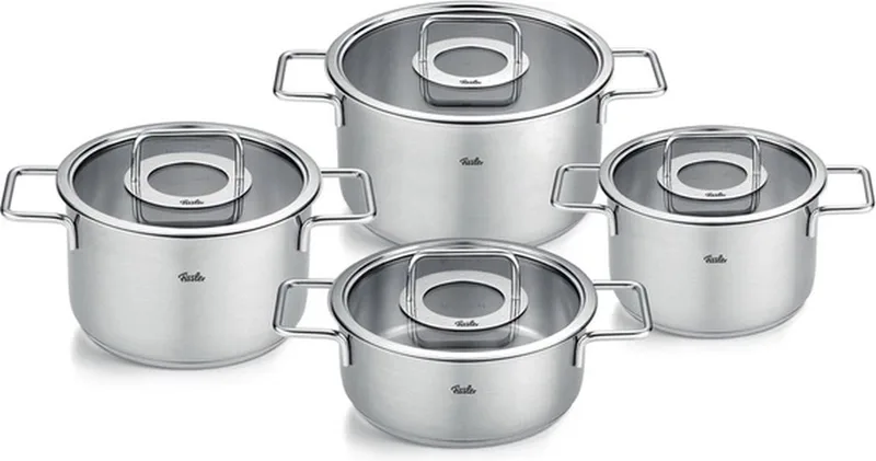 Pure Collection Pannenset met glazen deksel - 4 delig de Fissler en Argent – photo produit 1 sur 5