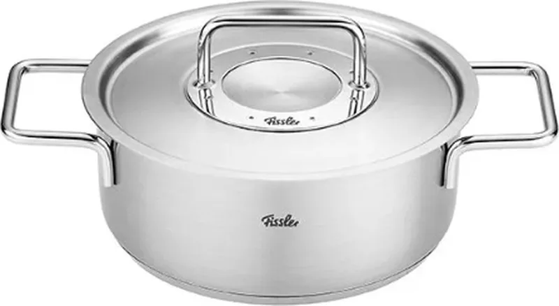 Pure Kookpan Laag met Rvs Deksel - Ø 24cm - 6.3L von Fissler in Silber – Produktfoto