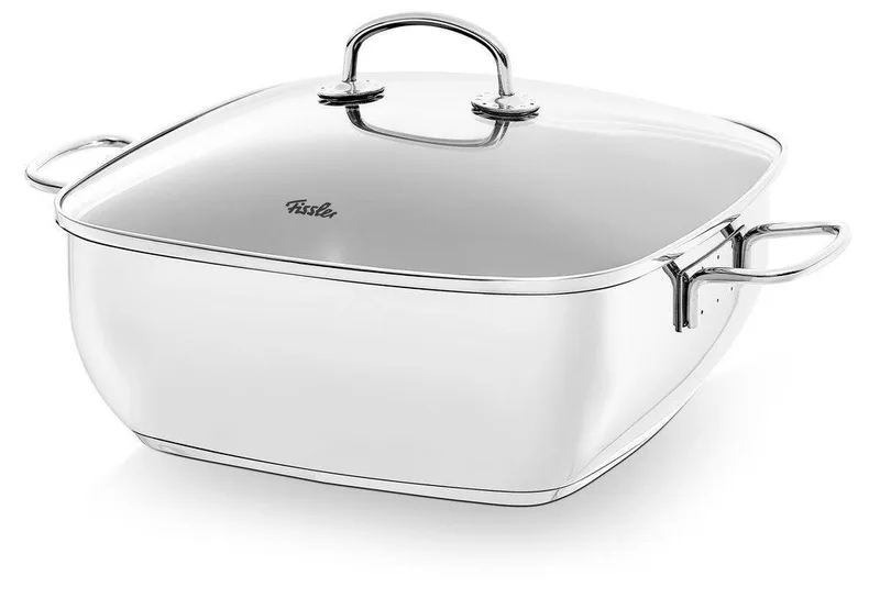 Secural Braadpan - met Antikleeflaag - Vierkant - met Glasdeksel, 28x28cm von Fissler in Rvs – Produktfoto 2 von 2