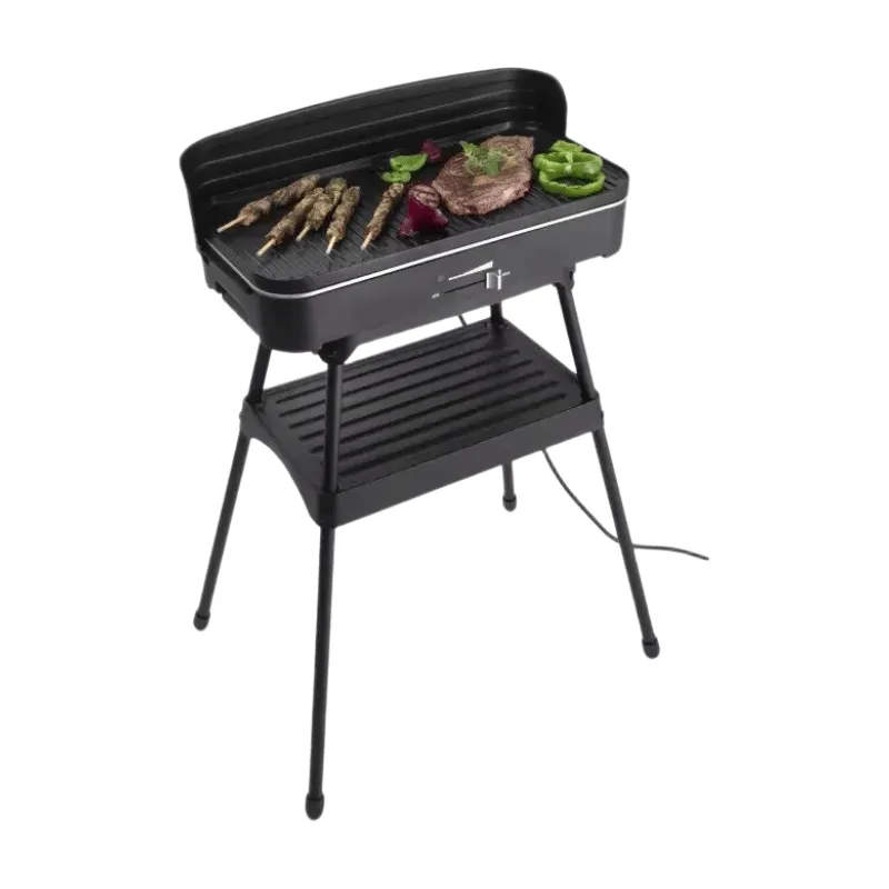 Barbecue BBQ 2246 - Elektrische BBQ/Tafelgrill - Groot Grilloppervlak 50 x 25 cm - 2200 W - Afneembare Plaat + Windscherm van Fritel – productfoto