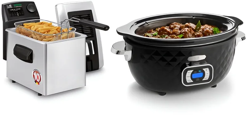 Frytastic 5371 Frituurpan + Slowcooker SC2395 - Friteuse - Stoofvlees Friet fra Fritel i Inox – produktbillede