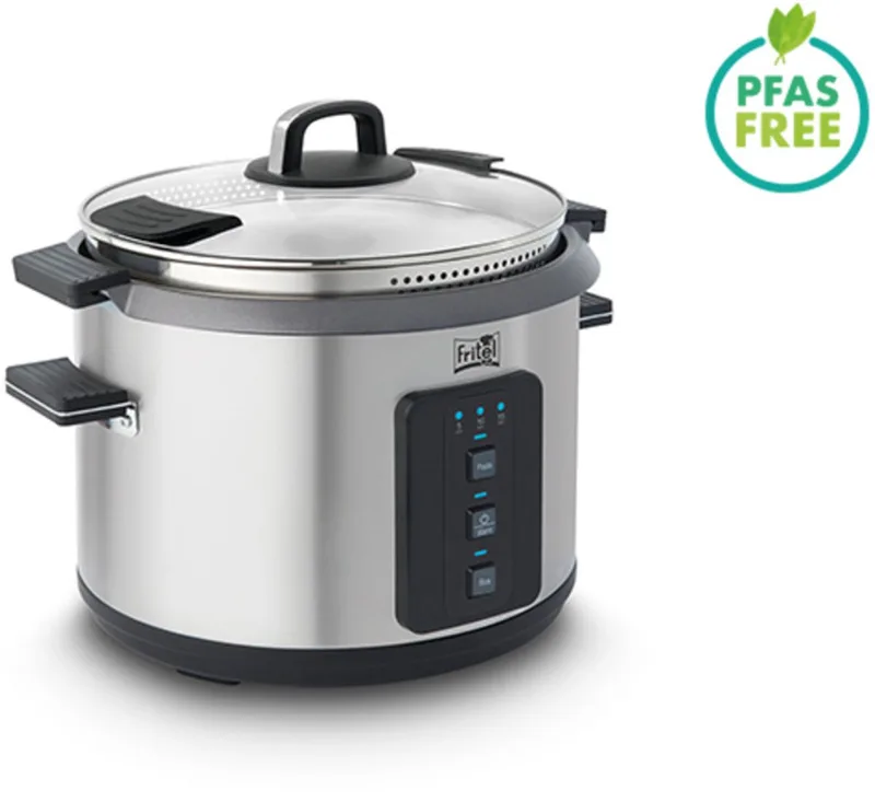 Pasta - Rijstkoker RC 1377 - Elektrische waterkoker / Stoomkoker - 6L - 1100W - 3 Functies - Uitneembare kuip - PFAS-vrij de Fritel en Inox – photo produit