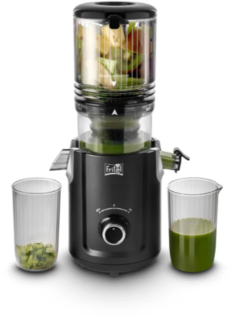 SJ 5330 Slow Juicer met Cold Press Functie – Sapcentrifuge voor Fruit & Groenten – Grote Vulopening 128 mm by Fritel in Black – product photo