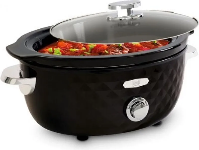 Slow Cooker SC 2290 - Elektrische Stoofpot / Crock Pot - 5,5L - 210W - 4 tot 8 Pers. - Keramische pot - 4 Warmtestanden by Fritel in Black – product photo