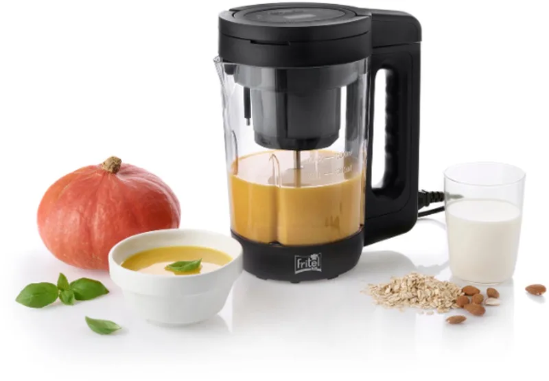 SMM 4980 Soup & Milk Maker – Soepmaker en Plantaardige Melkmaker 2-in-1 – 1,6L – Melk, Smoothies & Soep – BPA-vrije Tritan Kan von Fritel in Schwarz – Produktfoto