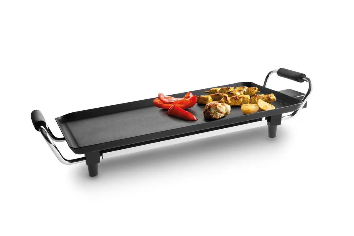 Teppanyaki TY 1485 - Bakplaat / Tafelgrill - 40x22 cm - 1800W - 5 Standen - 2 tot 4 Pers. - Antiaanbak van Fritel in Zwart, Zilver – productfoto