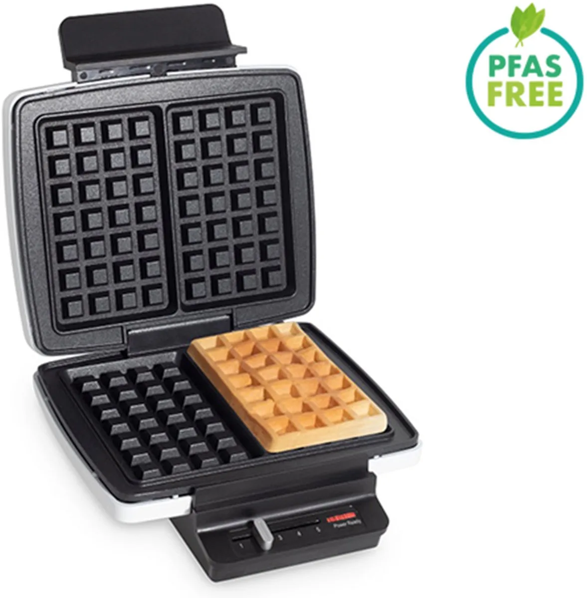 Wafelijzer A201 - Wafelapparaat / Wafelbakijzer - 4x7 - 23x24cm - 1200W - Anti-aanbaklaag - Vaste platen - PFAS-vrij de Fritel en Blanc – photo produit