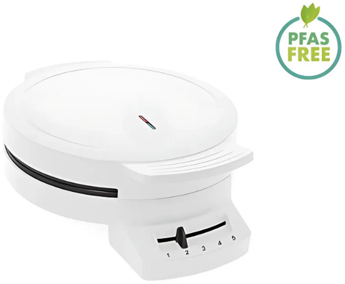 Wafelijzer - A202 - Wafelmaker PFAS vrij - Wafelmachine voor Hartjeswafels - Hartjeswafelijzer - 5 Hartjeswafels - Wafelbakijzer met Vaste Bakplaten - 1200W van Fritel in Wit – productfoto