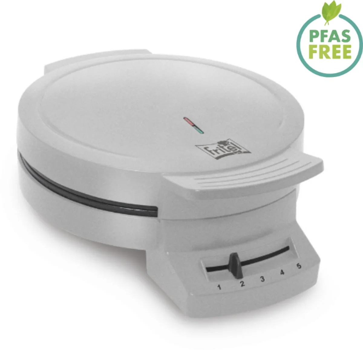 Wafelijzer - A204 - Wafelmaker PFAS vrij - Wafelmachine voor Hartjeswafels - Hartjeswafelijzer - 5 Hartjeswafels - Wafelbakijzer met Vaste Bakplaten - 1200W by Fritel in Silver – product photo