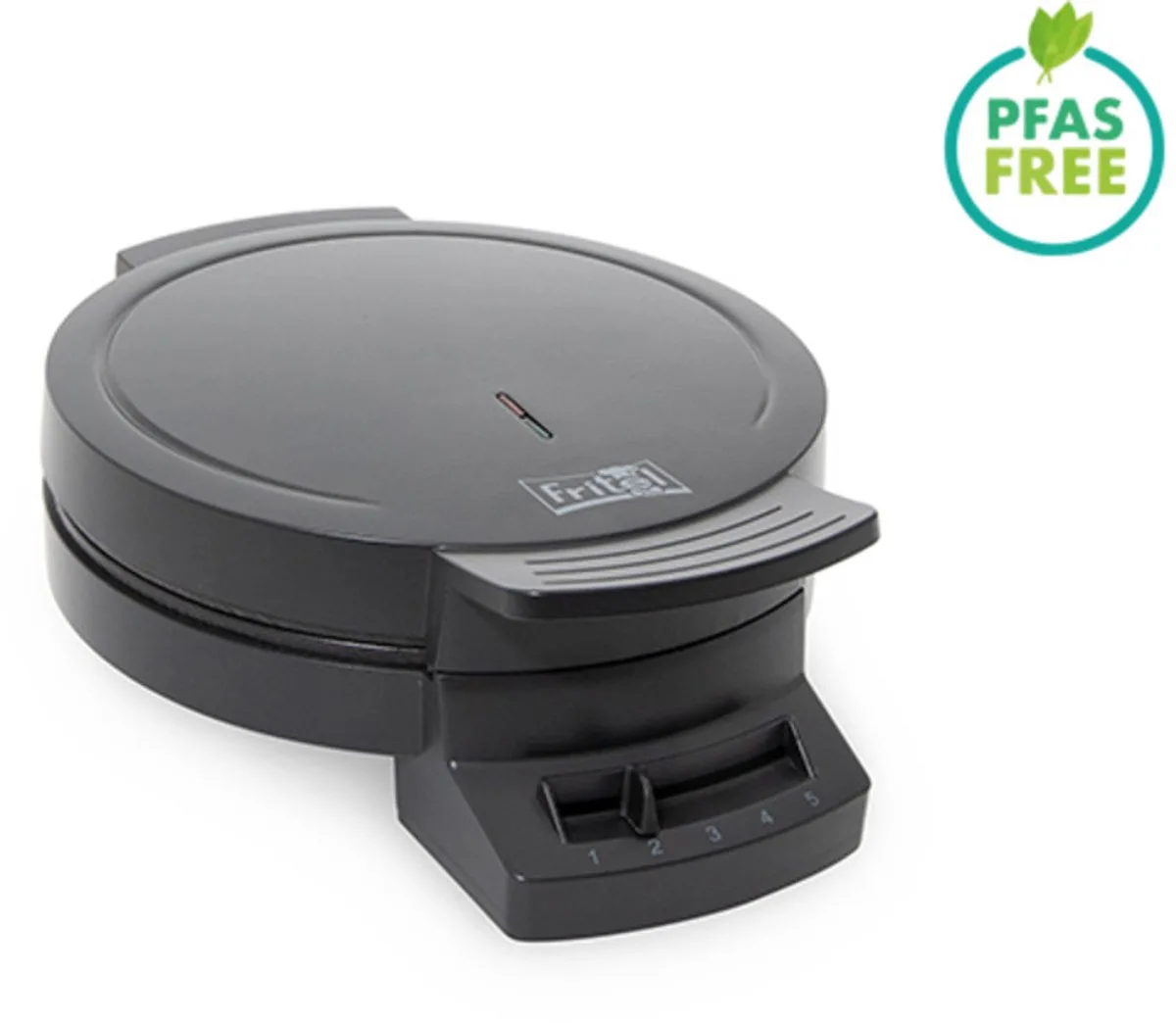 Wafelijzer - HW 1225 - Wafelmaker PFAS vrij - Wafelmachine voor Hartjeswafels - Hartjeswafelijzer - 5 Hartjeswafels - Wafelbakijzer met Vaste Bakplaten - 1200W van Fritel in Zwart – productfoto