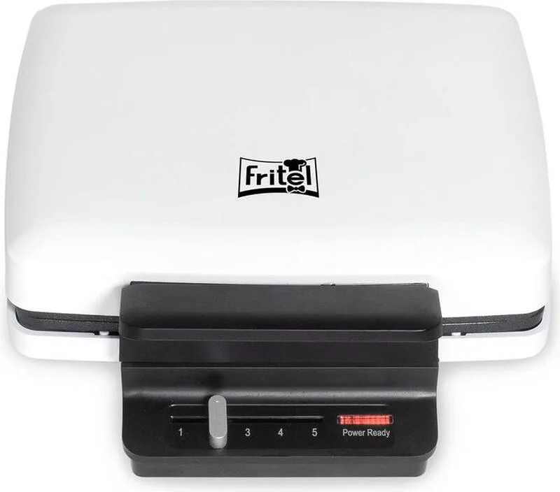 Wafelijzer WA 1230 - Wafelmaker/Wafelijzer - 4 x 7 Wafelplaat - 23 x 24 cm - 1200 W - Antiaanbaklaag - Vaste platen - Wit van Fritel – productfoto