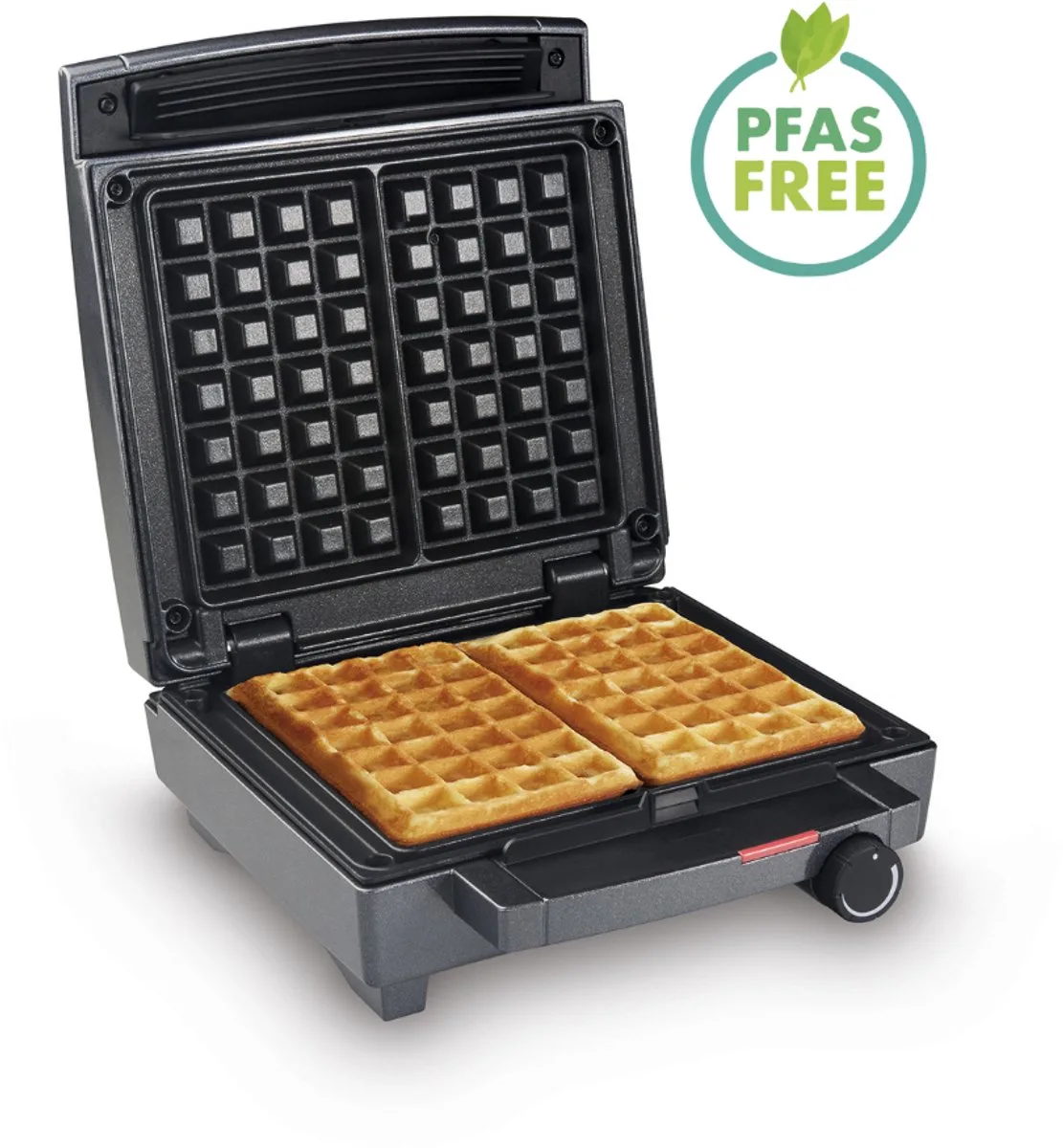 Wafelijzer - WA 1451 - PFAS vrij - 4x7 Wafel - Traditionele Belgische Wafels XXL - Verticale opberging - Wafelbakijzer met Vaste Platen - 1400W de Fritel en Anthracite – photo produit
