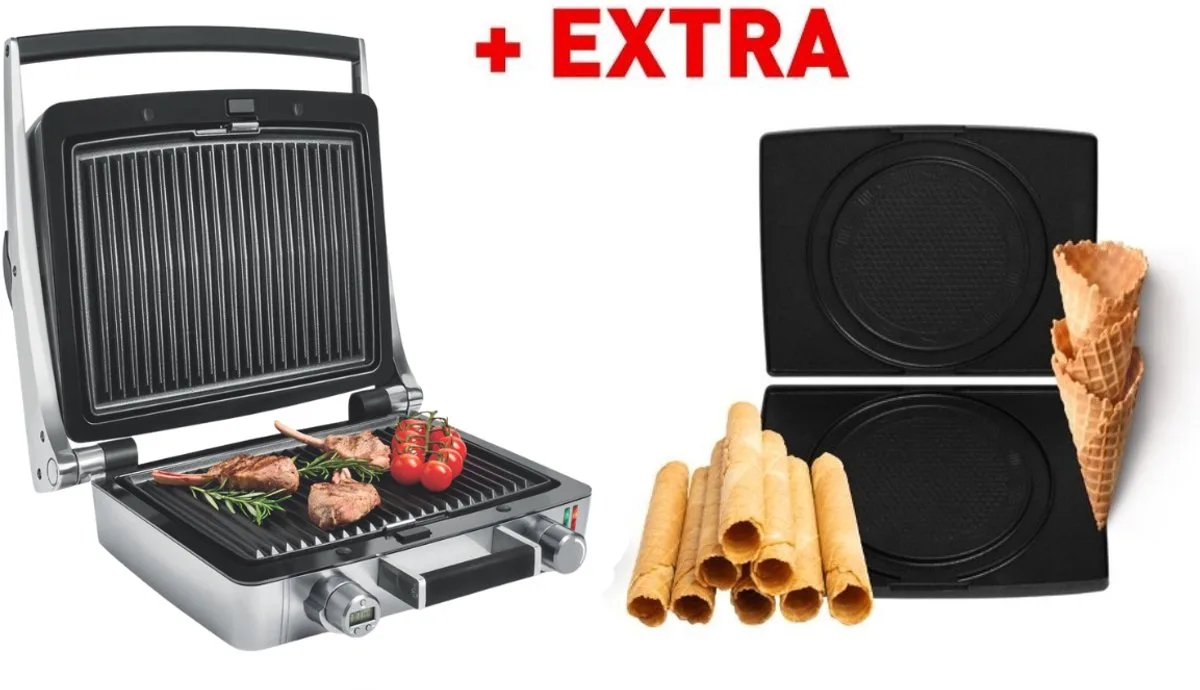 Wafelijzer - WaffleTastic® CW 3628 + kiepertjesplaten - PFAS vrij - Grill - Combi Deal van Fritel in Antraciet – productfoto