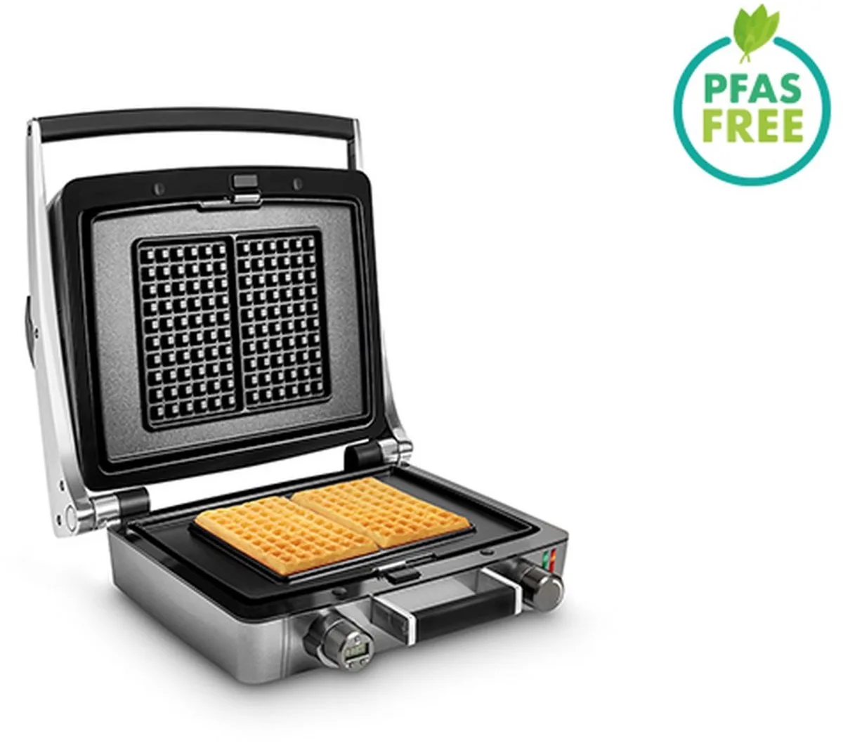 Wafelijzer - WaffleTastic® CW 3648 - Wafelmaker PFAS vrij - Wafelmachine voor 6x10 Wafel - Wafels - Wafelbakijzer met Verwisselbare Platen - 1600W - Incl. 60' Timer van Fritel in Anthracite métallique – productfoto