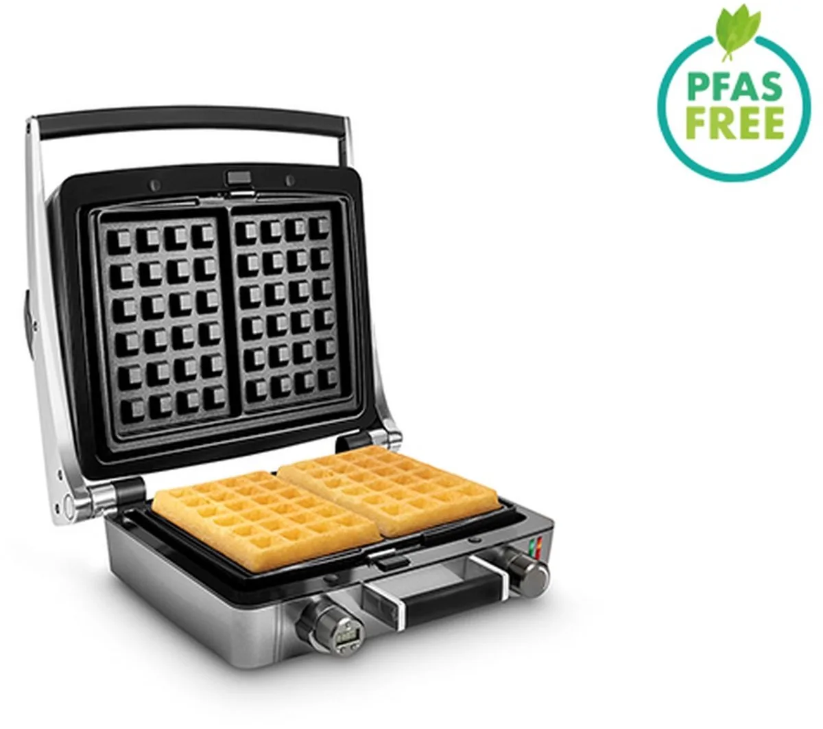 Wafelijzer - WaffleTastic® CW 3658 - Wafelmaker PFAS vrij - Wafelmachine voor Brusselse/Luikse Wafels - Wafelbakijzer met Verwisselbare Platen - 1600W - Incl. 60' Timer van Fritel in Antraciet – productfoto