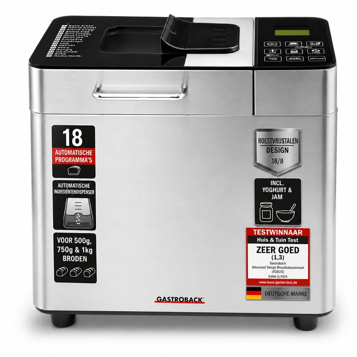 Design Advanced broodbakmachine - Volautomatisch - 18 programma's by Gastroback in Silver – product photo