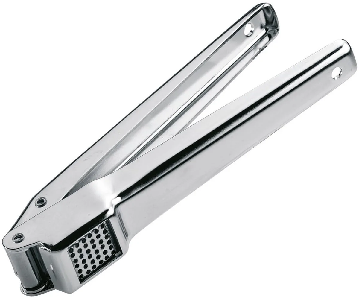 AGLIO Knoflookpers – RVS Knoflookpers – Uitneembare Zeef – Vaatwasserbestendig – Professionele Kwaliteit by GEFU in Silver – product photo