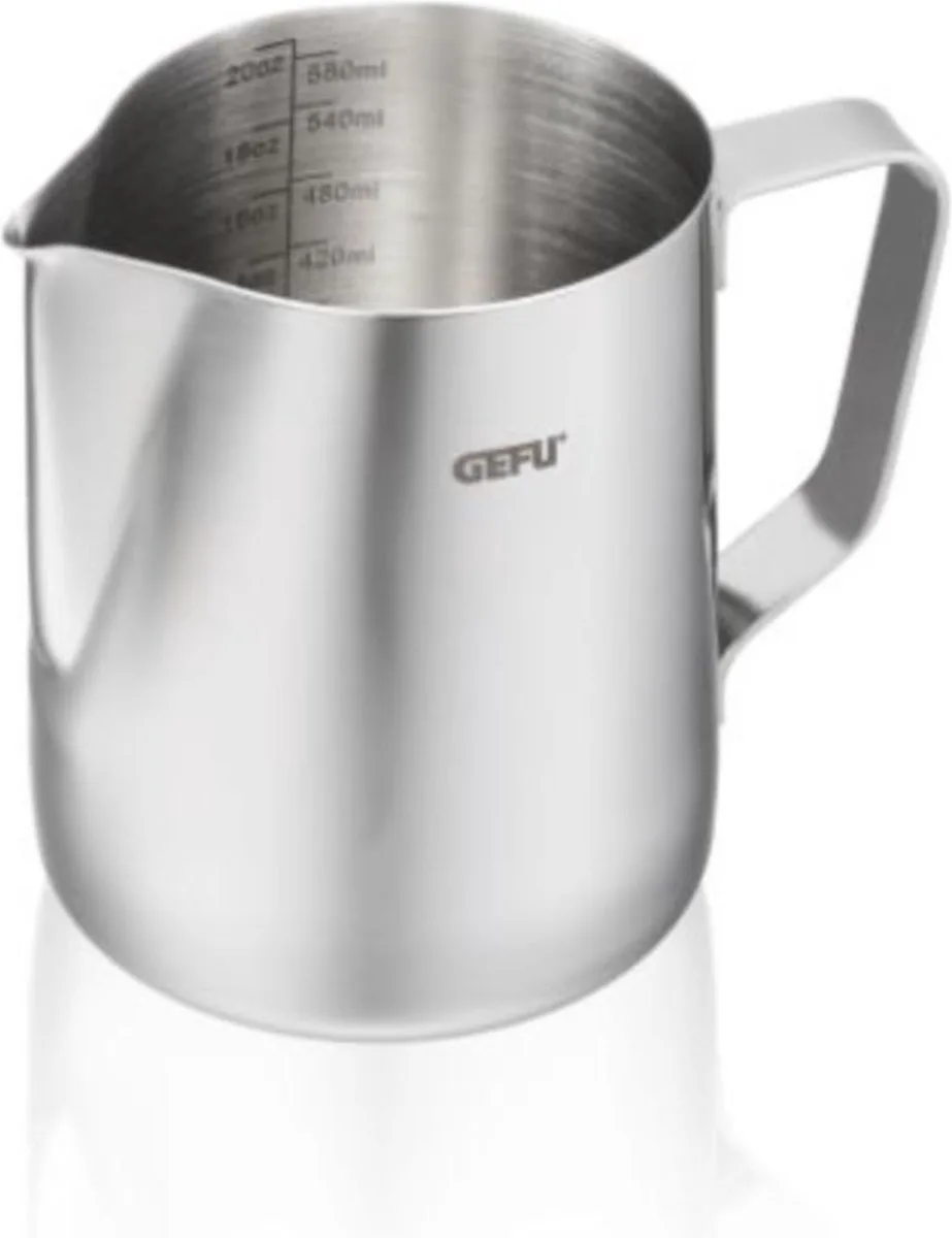 BARISTA Melkkan - 600 ml - RVS Opschuimkan voor Latte Art van GEFU in Zilver – productfoto
