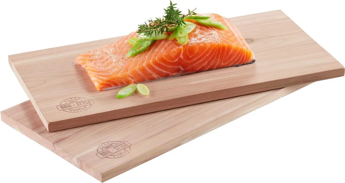 BBQ Grillplanken van cederhout - rookplankjes - 30 x 15 cm - 2 stuks van GEFU – productfoto