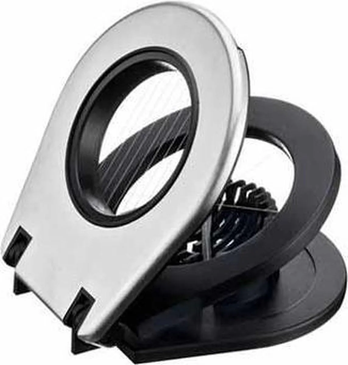 DUETTO Eiersnijder - 2-in-1 Eier Snijder - Plakjes & Partjes von GEFU in Silber – Produktfoto