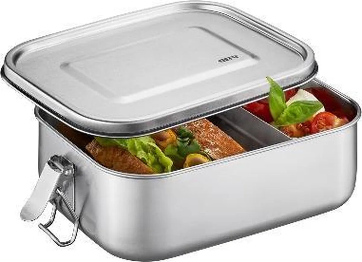 ENDURE Lunchbox Klein - RVS Broodtrommel - Duurzame Lunchbox van GEFU in Zilver – productfoto