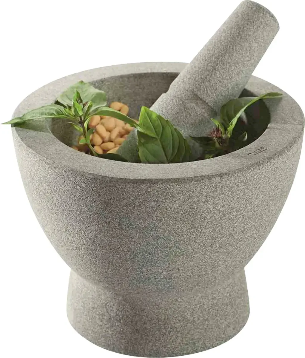 GEFU 35320 Mortier de granit « Crunchy » 17 cm avec poussoir de GEFU – photo produit