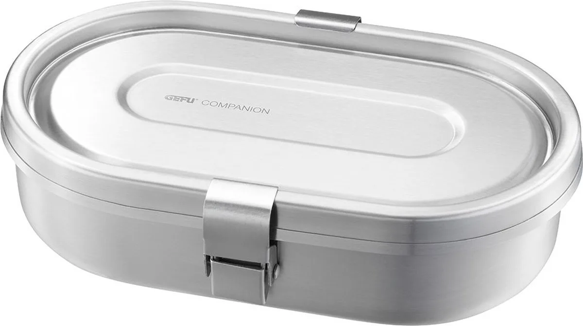 Lunchbox met 2 compartimenten, 700 ml, RVS, 20 jaar garantie van GEFU in Zwart – productfoto