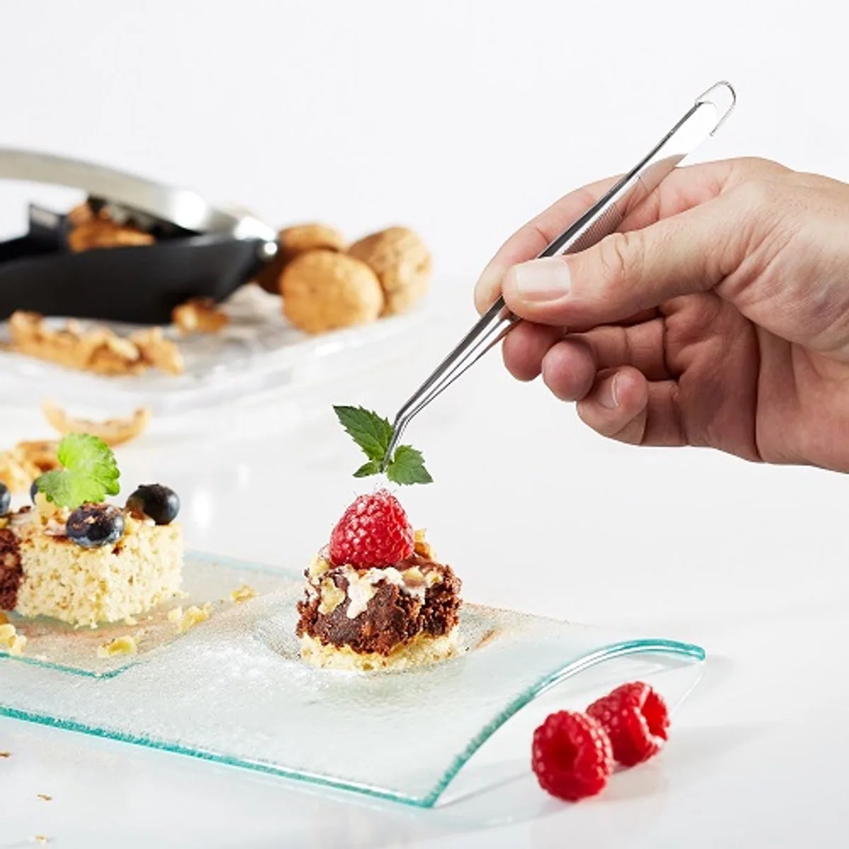 PRECISO Keukentang - RVS Pincet - 15,5 cm - Precisietang voor Decoratie & Serveren de GEFU en Argent – photo produit