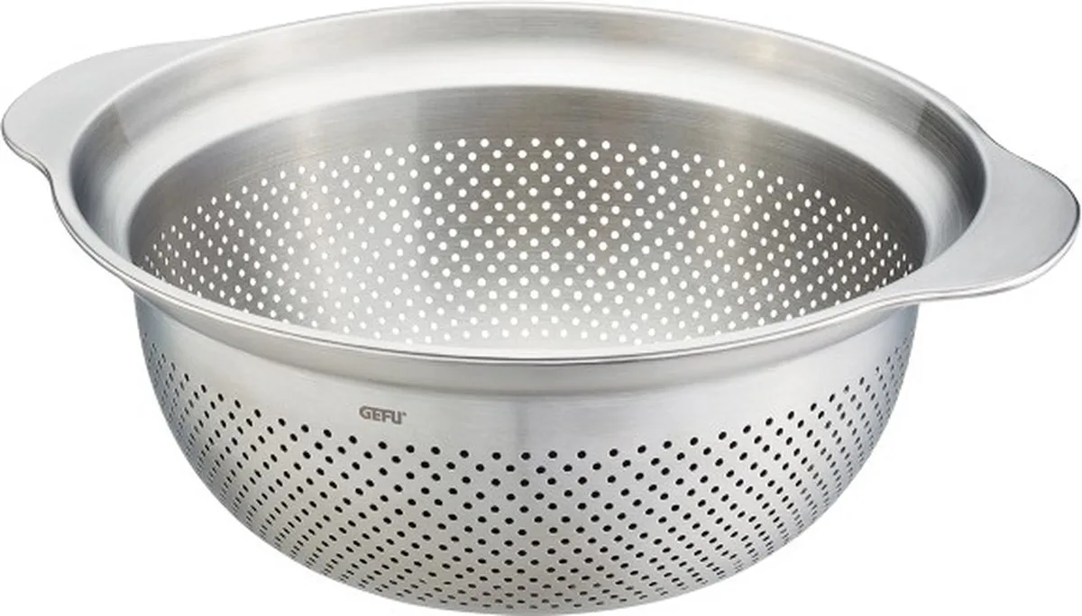 PREMIO Vergiet 27 cm – RVS – 3-in-1 – Voor Afgieten, Wassen en Stomen van GEFU in Zilver – productfoto