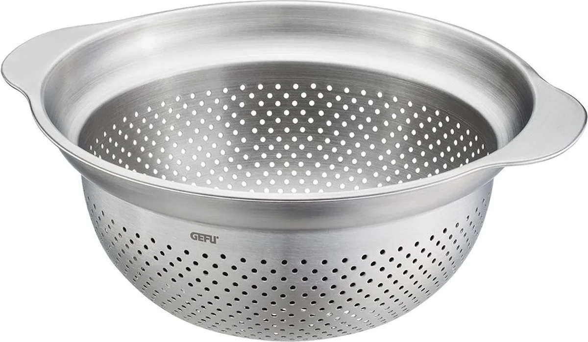 PREMIO Vergiet en Stoominzet Ø23 cm – RVS 3-in-1 Vergiet – Vaatwasmachinebestendig van GEFU in Zilver – productfoto