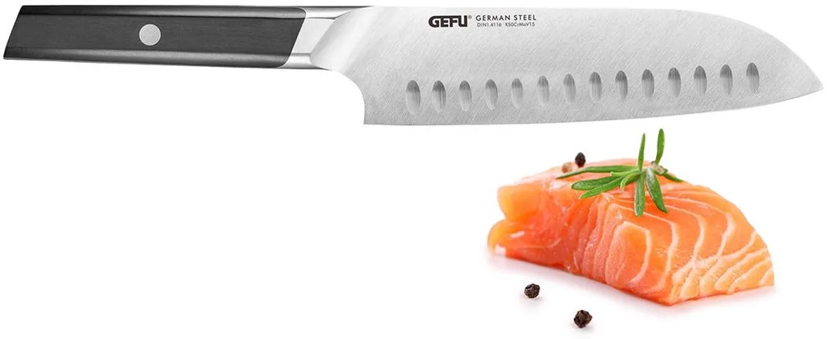 Santoku Mes, 18 cm, Ergonomische Grip, Duits Staal van GEFU – productfoto