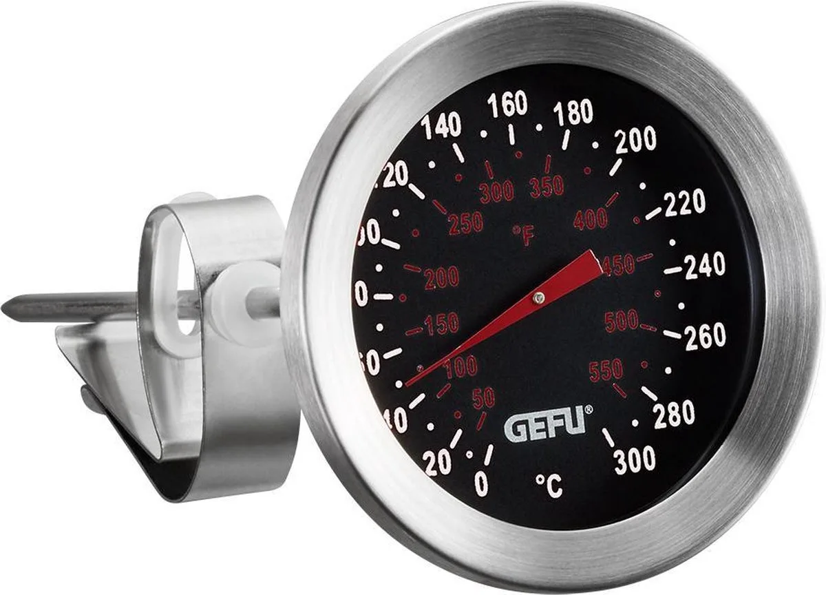 SIDO Keukenthermometer – Tot 300°C – RVS – Voor Frituren, Bakken en Chocolade van GEFU in Zilver – productfoto