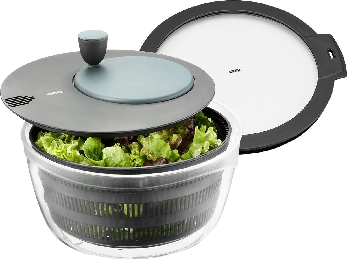 Slacentrifuge, Sladroger, Slazwierder, 3L, Afgiet Deksel, Vershoud deksel, Ø25 cm, Stay Fresh Lid van GEFU in Zwart – productfoto