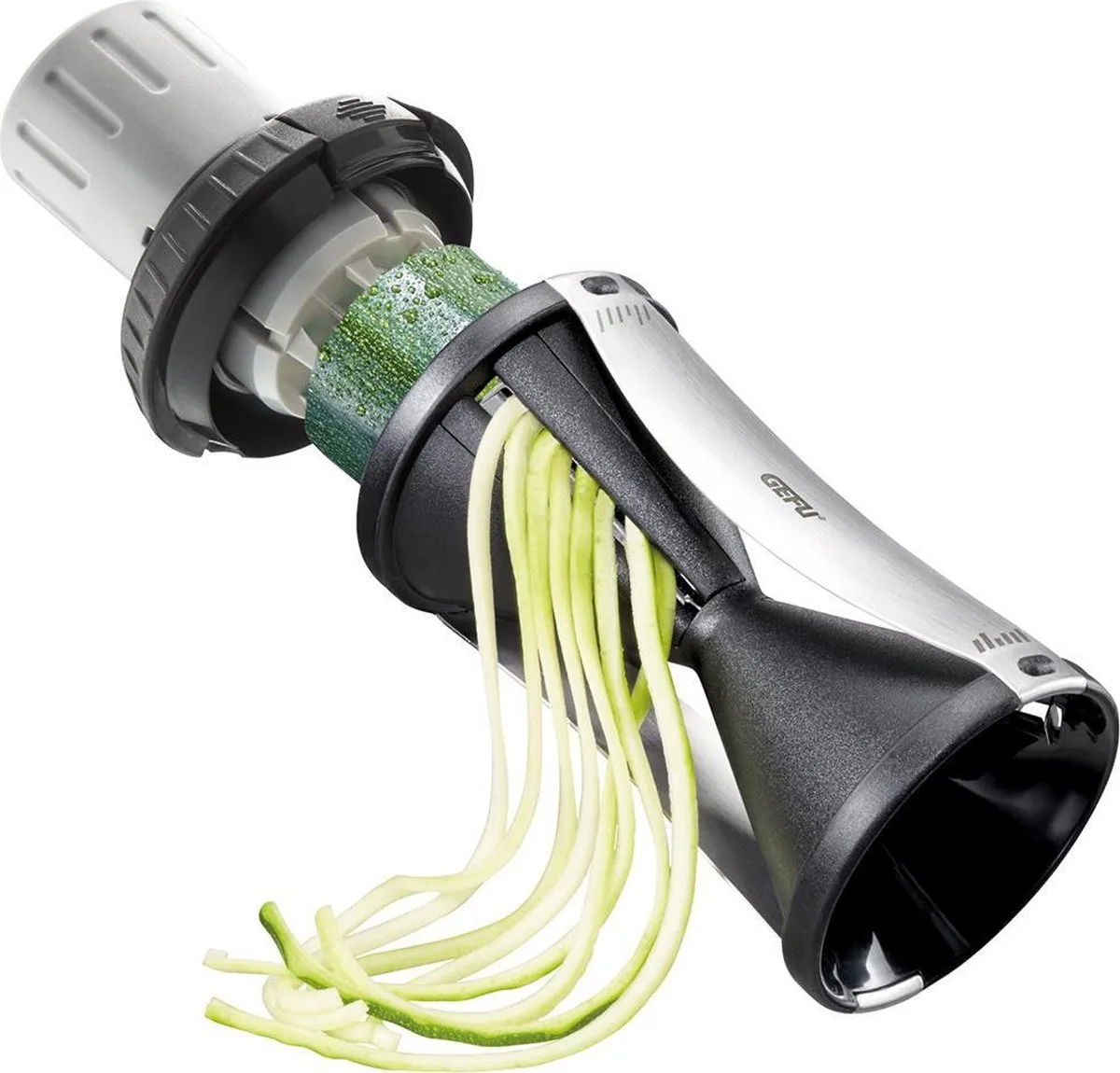 SPIRELLI® 2.0 Spiraalsnijder – Juliennesnijder – Inclusief Dunschiller en Reinigingsborstel de GEFU en Noir – photo produit