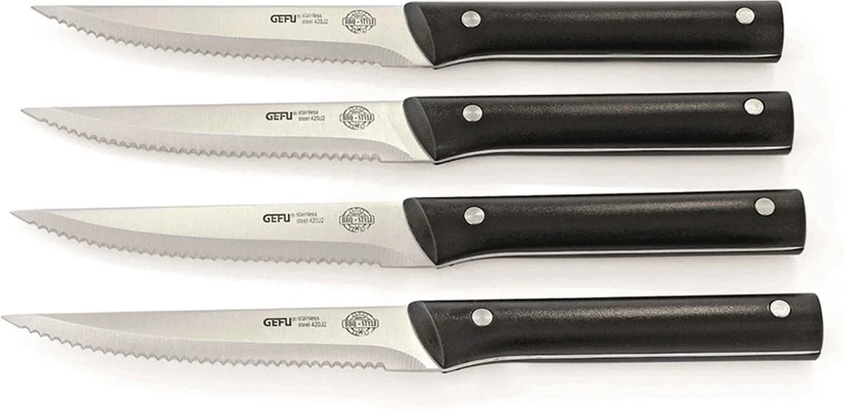 Steakmessenset - RVS - 4 stuks de GEFU en Argent – photo produit