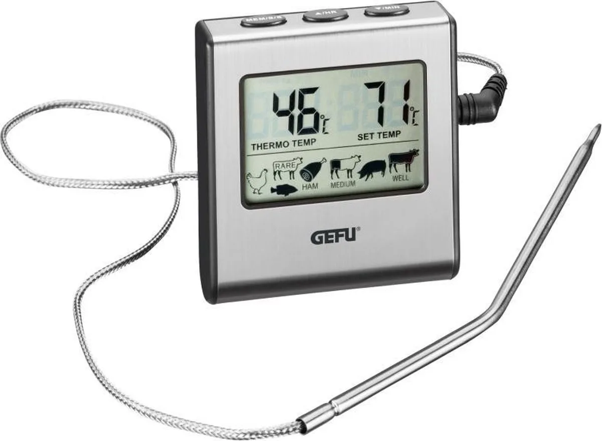 TEMPERE Digitale Keukenthermometer – Vleesthermometer en BBQ Thermometer – Tot 250°C van GEFU in Grijs – productfoto