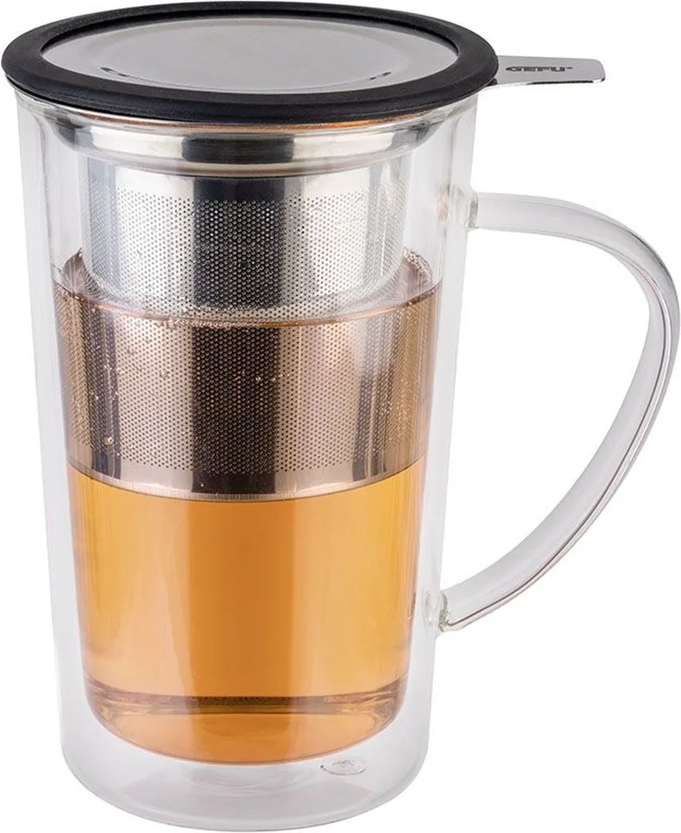 Theeglas met filter MIRA van GEFU in Transparant – productfoto