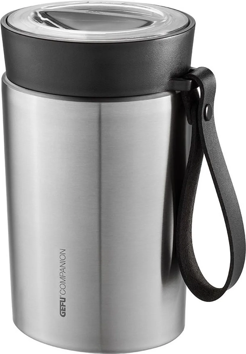 Thermos lunchbox met 2 compartimenten, 500 ml, RVS, 20 jaar garantie van GEFU in Zwart – productfoto