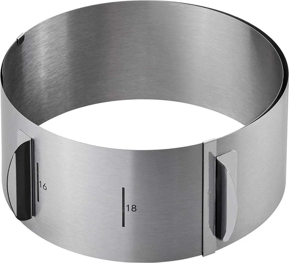 TONDO Verstelbare Taartring 16,5-32 cm – Hoogte 8,5 cm – RVS de GEFU en Argent – photo produit