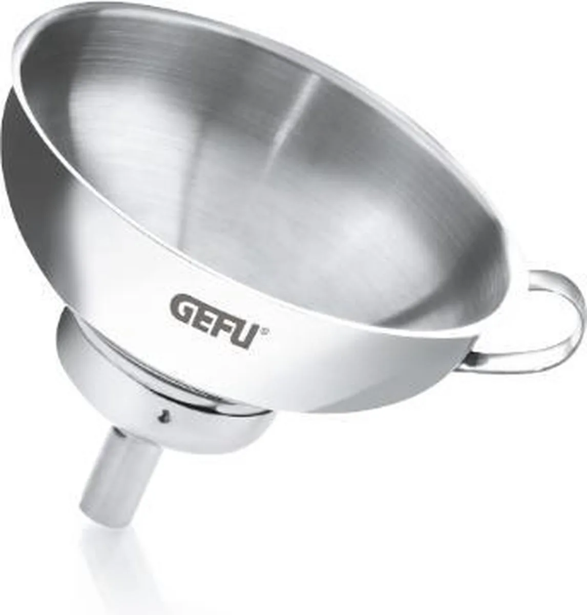 VERSARE Inmaaktrechter - RVS - 14 cm - Met Zeef en Verlooptrechter van GEFU in Zilver – productfoto