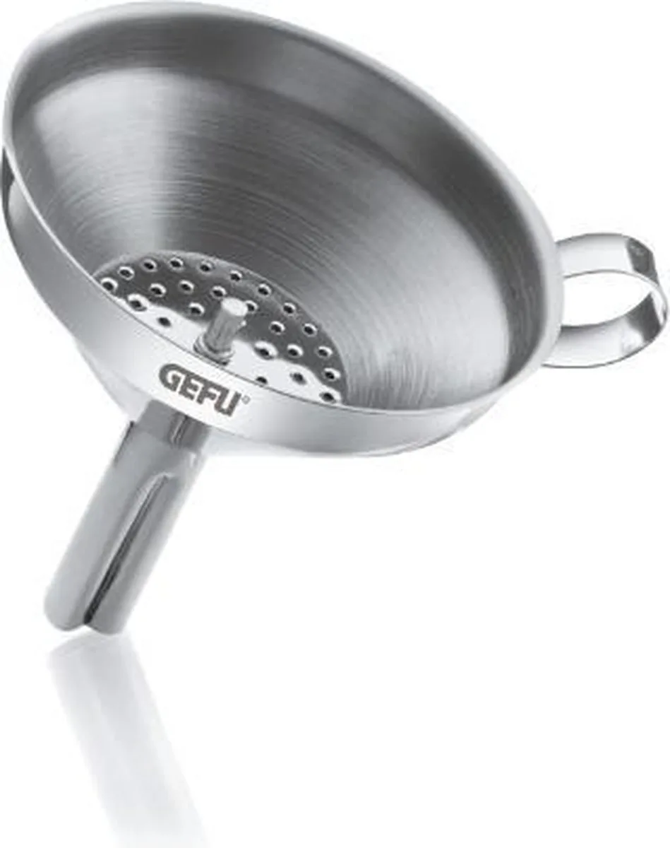 VERSARE Vultrechter - RVS Trechter met Zeef - 10,5 cm by GEFU in Silver – product photo