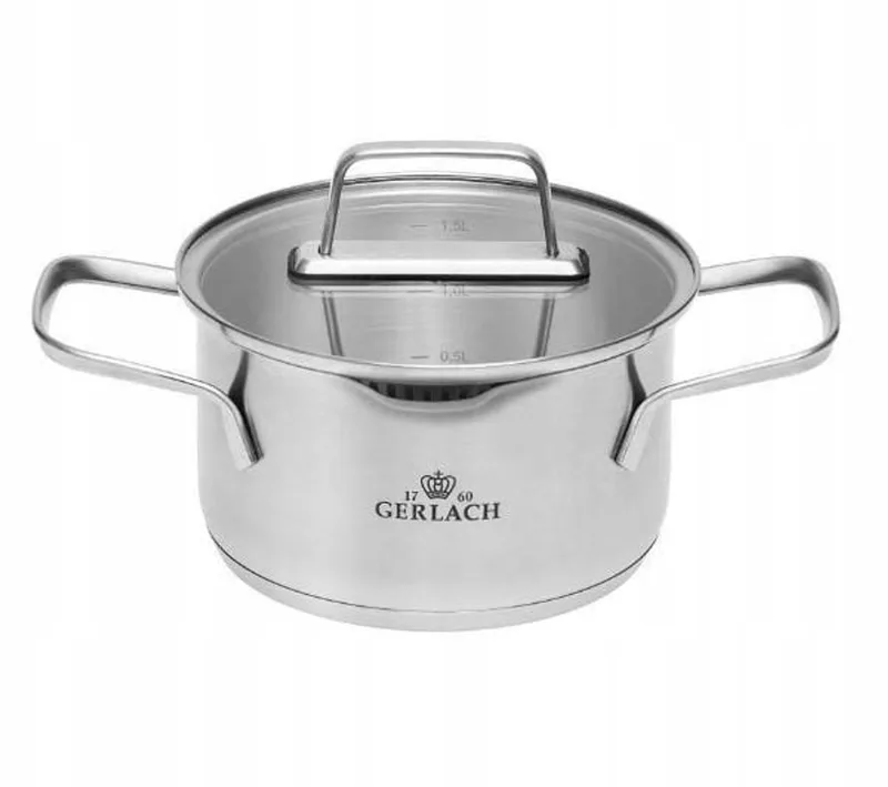 Ambiente Kookpan RVS 1,5L - Ontworpen voor Inductie de Gerlach en Argent – photo produit