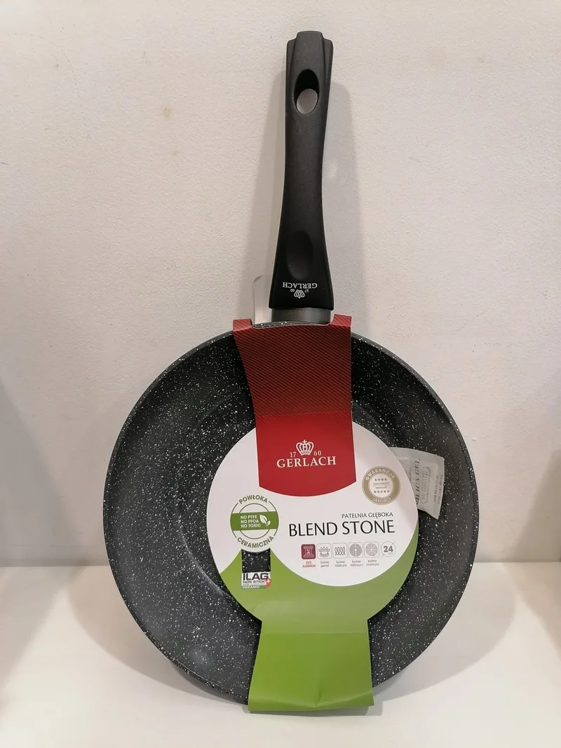 Blend Stone Koekenpan 24 cm Keramische Coating van Gerlach in Zwart – productfoto