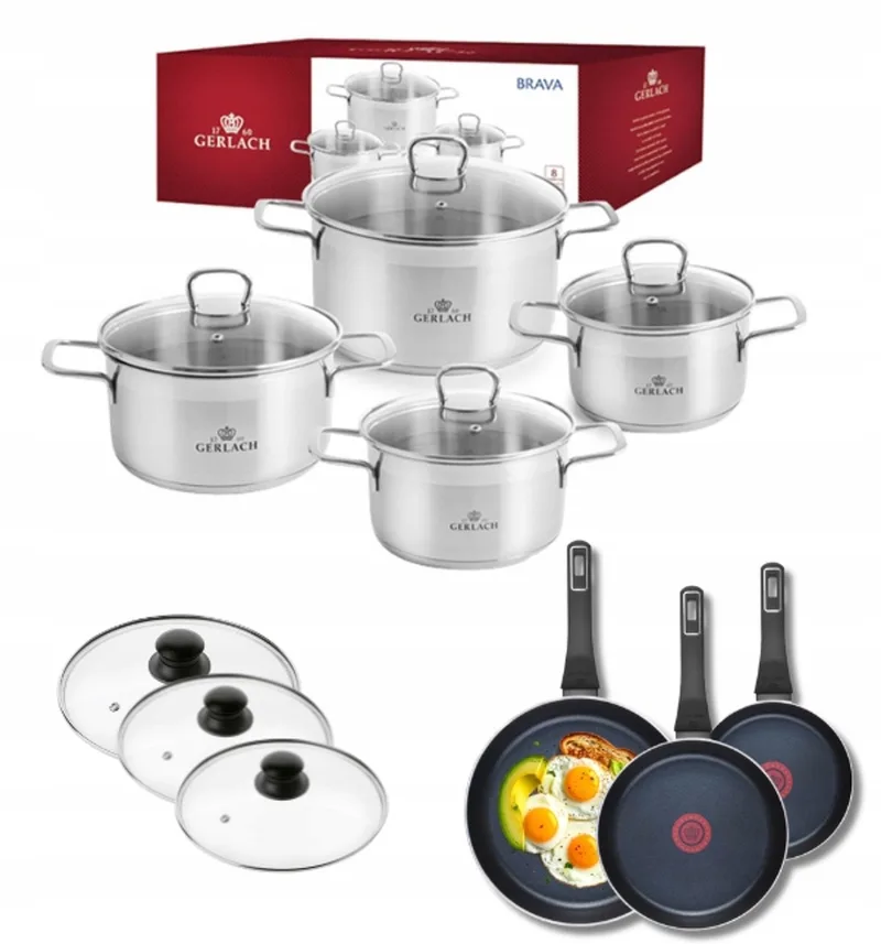 Brava Pannenset 8-delig + 3 Pannen Ambiente by Gerlach in Silver – product photo