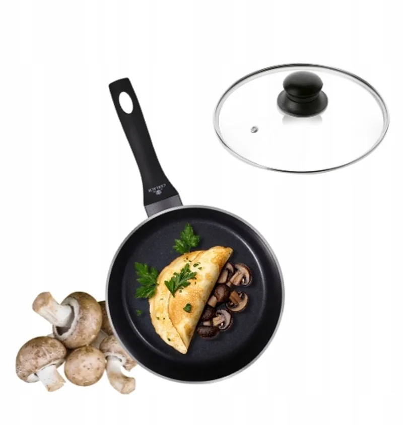 Contrast Procoat Koekenpan 20 cm met Deksel - Anti-aanbak von Gerlach in Schwarz – Produktfoto