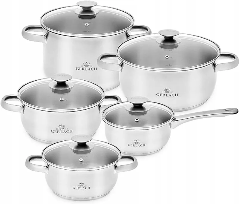 First Inductie Pannenset RVS 10 Delig 5 Stuks by Gerlach in Silver – product photo