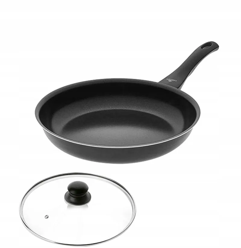 First Koekenpan 20cm met Glazen Deksel - Keramische Coating by Gerlach in Black – product photo