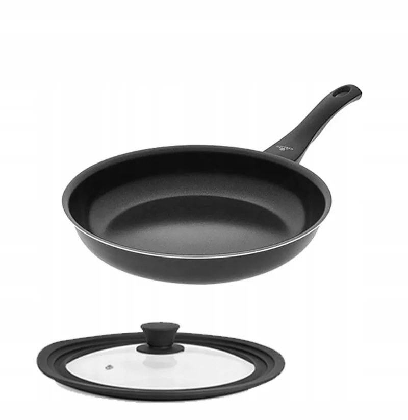 First Koekenpan 20cm met Siliconen Deksel - Keramische Coating von Gerlach in Schwarz – Produktfoto