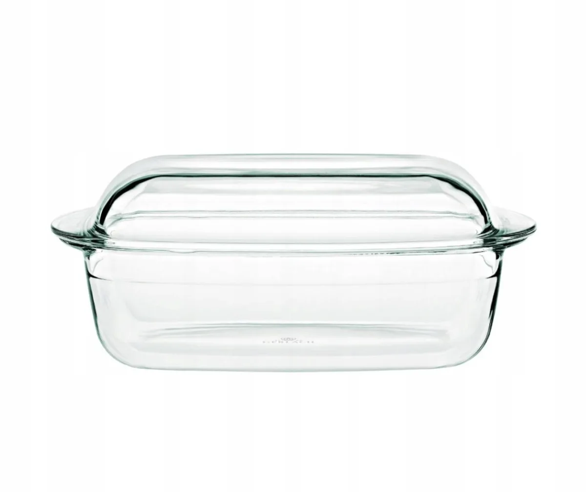 Flow Oven Dish with Lid 27x18cm - 4.5L Borosilicate Glass van Gerlach in Transparant – productfoto